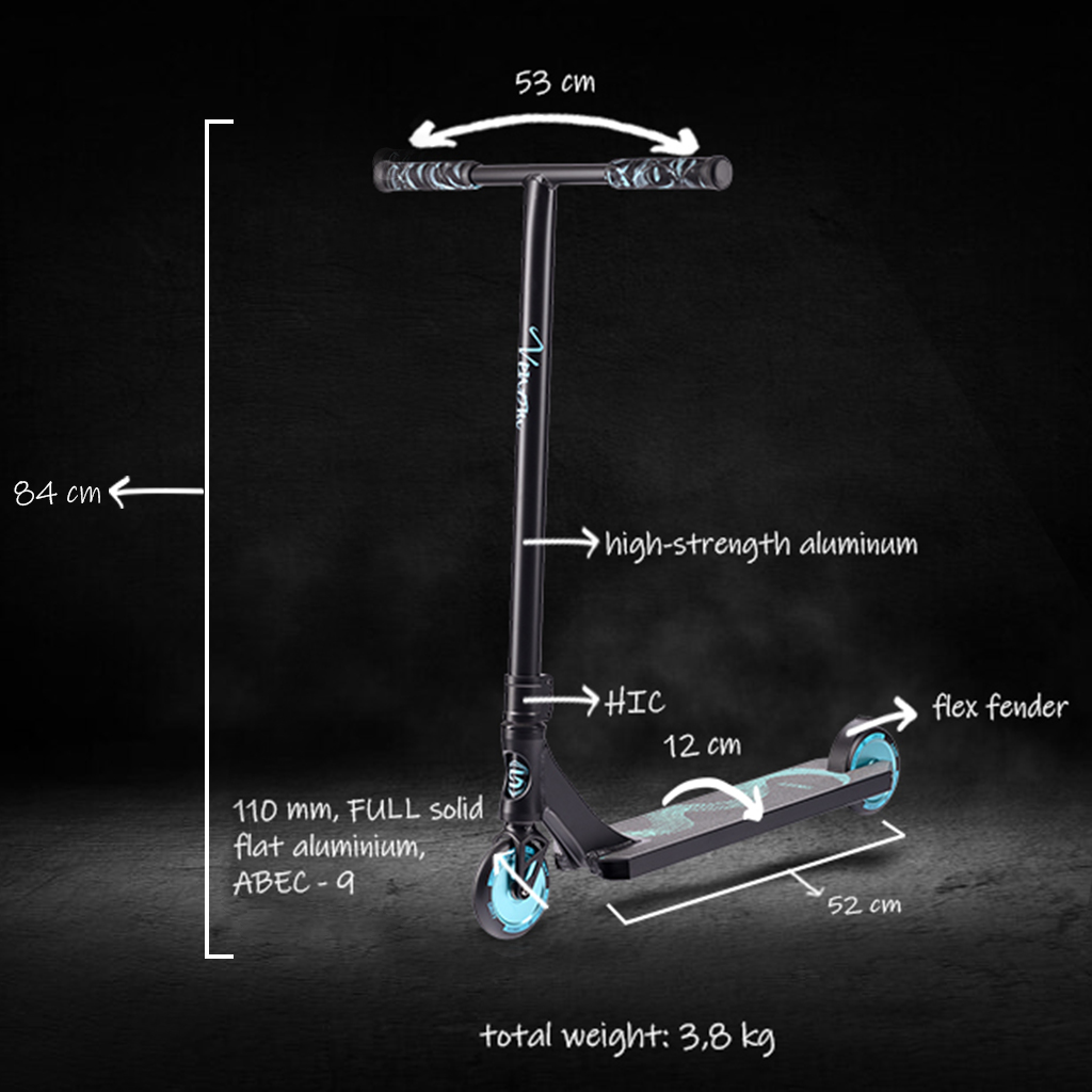 SKITT Freestyle koloběžka VENOM Teal_parameters